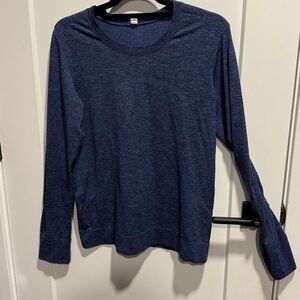 Lululemon Swiftly Relaxed Long Sleeve Top Blue Athleisure Sz 8